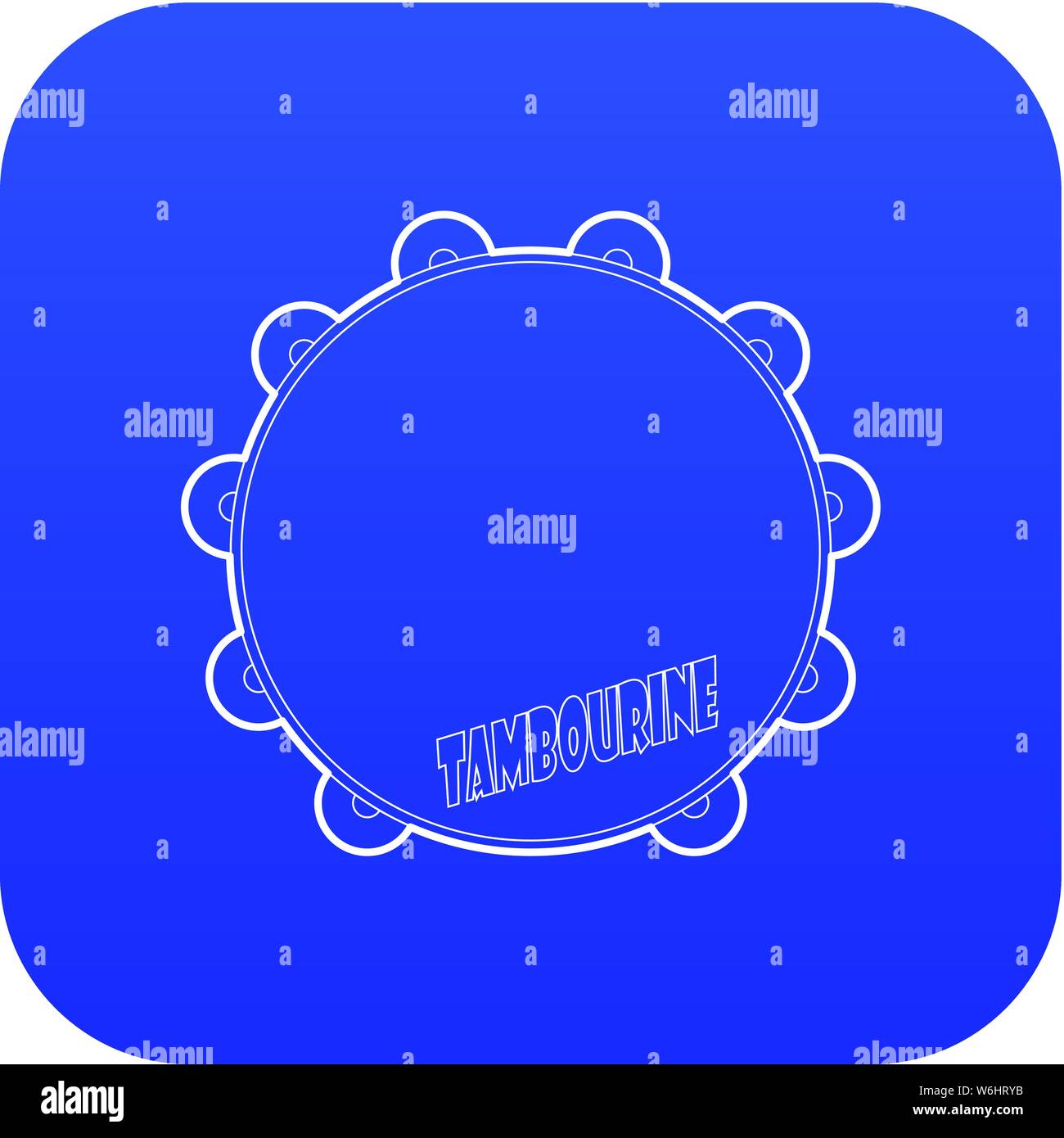 Tambourine icon blue vector Stock Vector