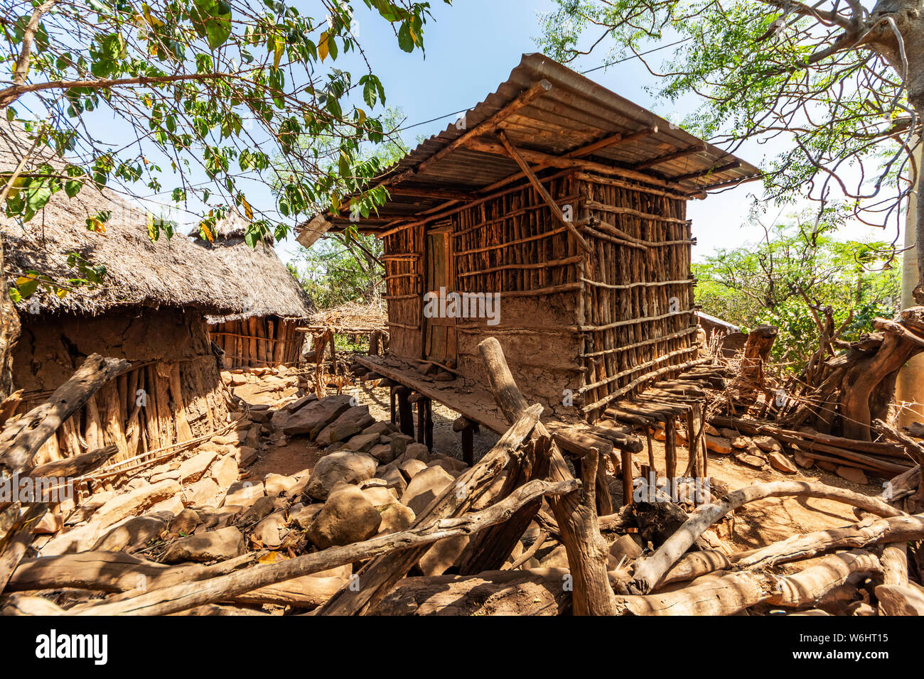 Chicken house; Karat-Konso, Ethiopia Stock Photo