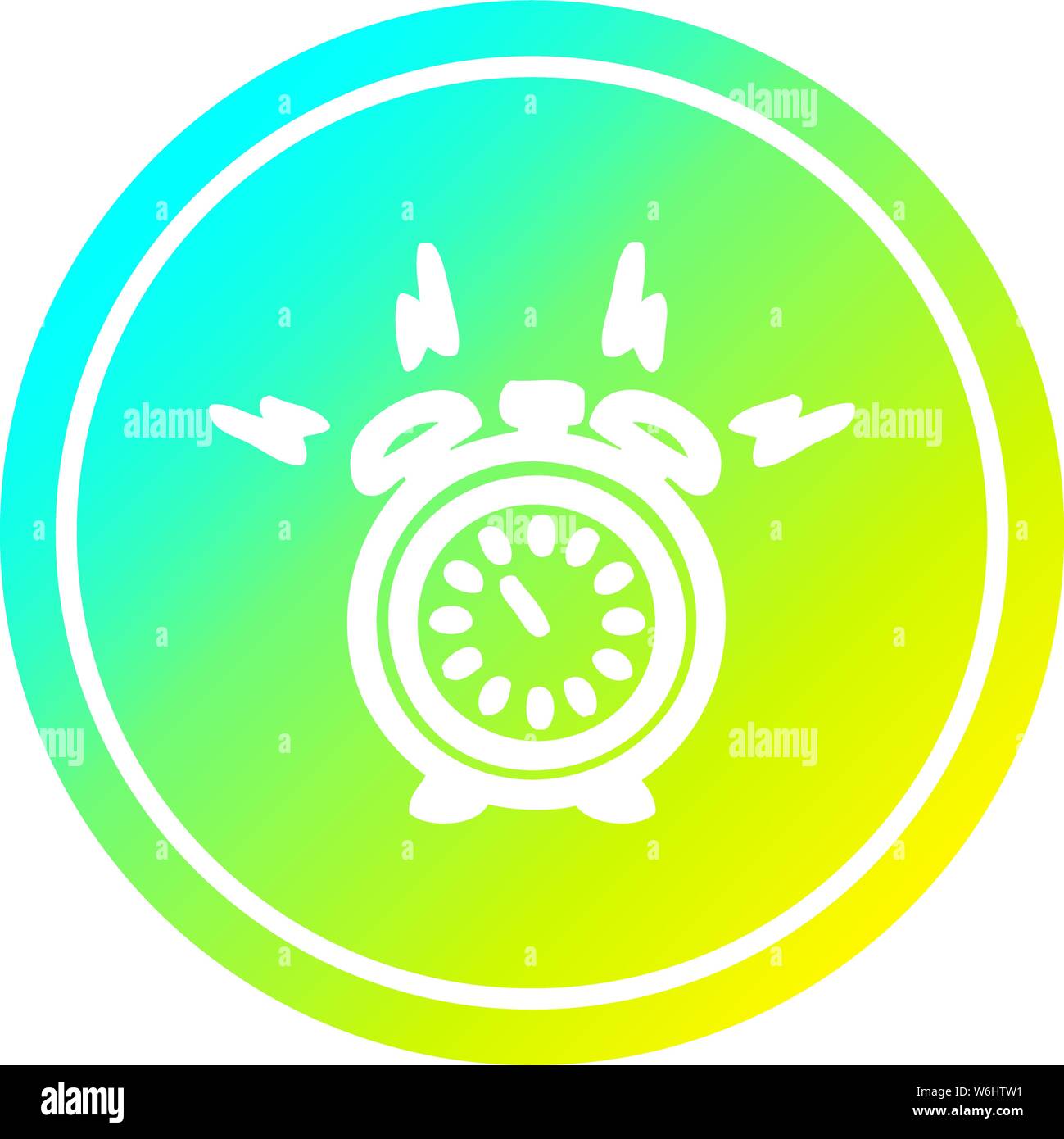 alarm clock circular icon with cool gradient finish Stock Vector Image ...
