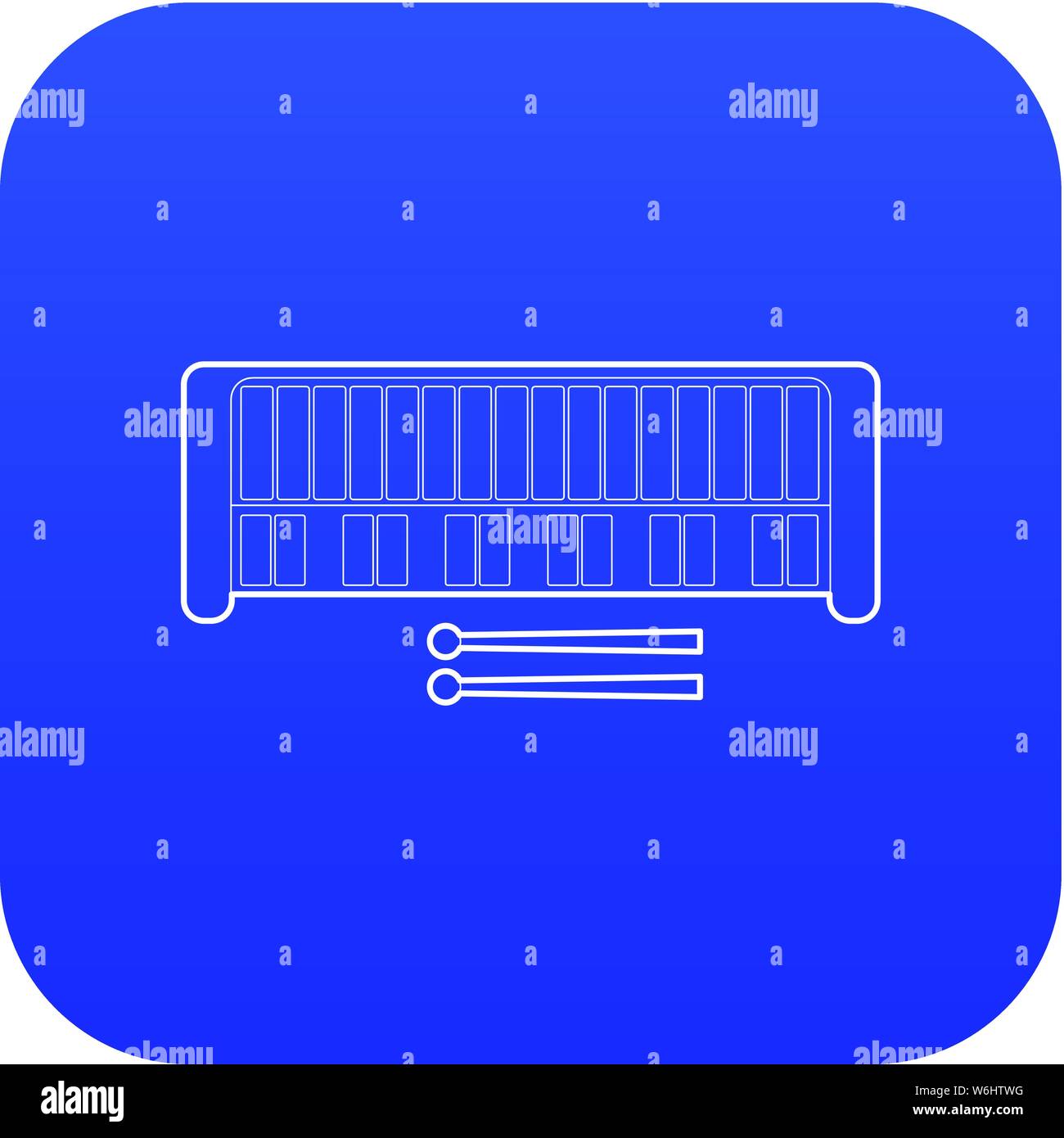 Xylophone icon blue vector Stock Vector