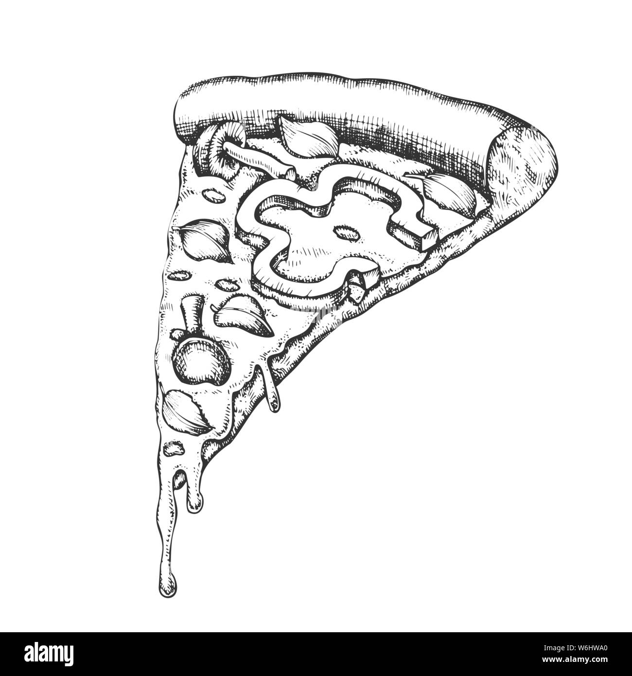 Hand Drawn Pizza Vector Hd Images, Slice Of Pizza Vector