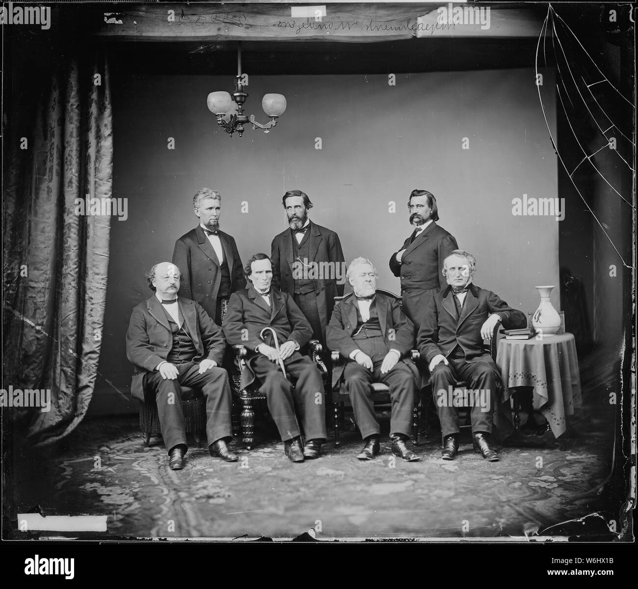 Impeachment Committee: Hon. George S. Boutwell, Mass., Gen. John A. Logan, Hon. Thomas Williams, Pa., Hon. James F. Wilson, Iowa Stock Photo