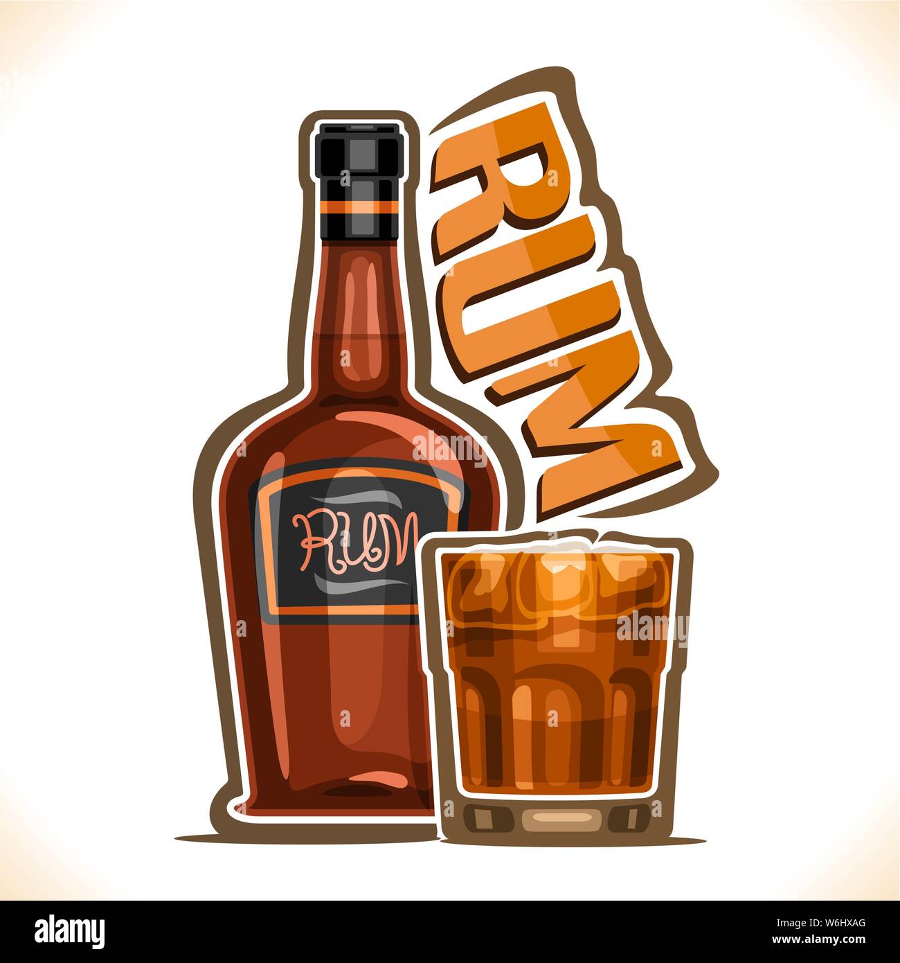 Vector illustration of alcohol drink Rum Stock Vector