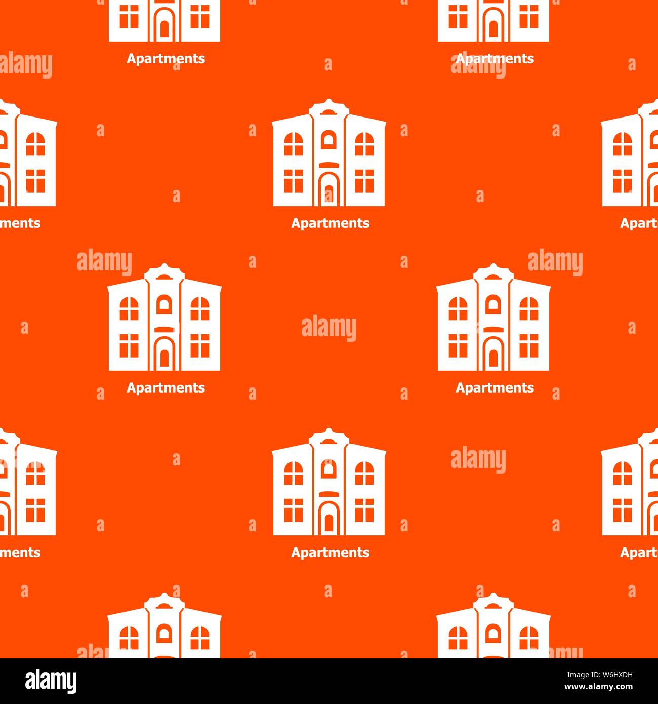 Apartments pattern vector orange Stock Vector
