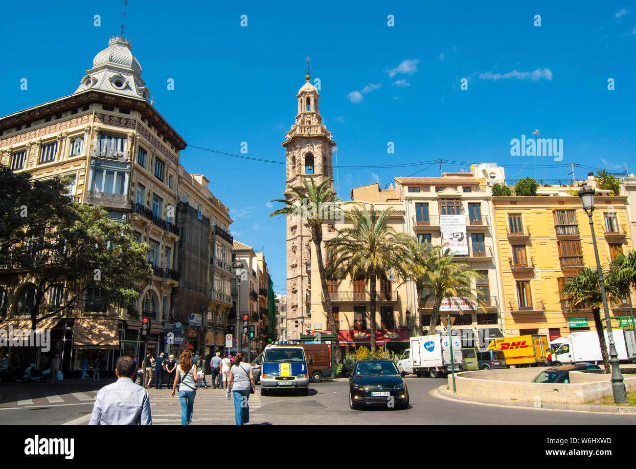 Valencia, Spain -  2015: Plaza Stock Photo
