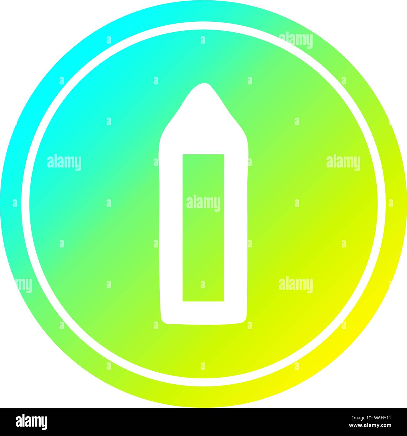 simple pencil circular icon with cool gradient finish Stock Vector ...