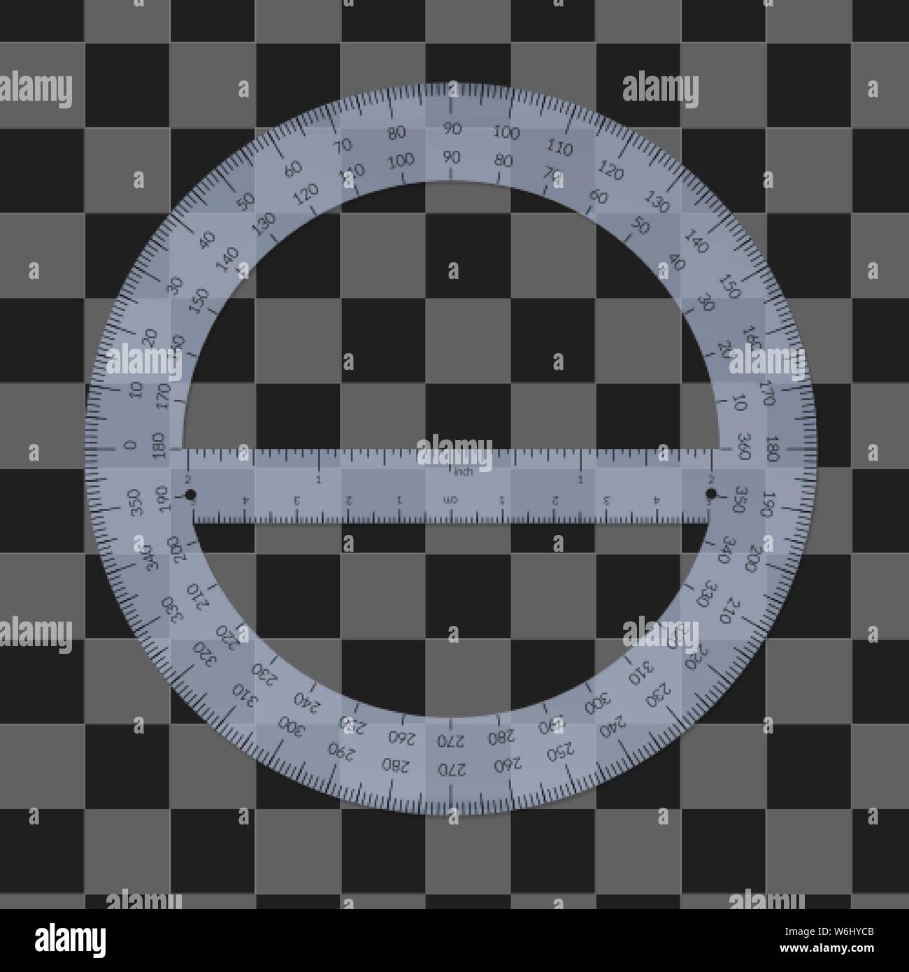 I Inch In Protractor Ruler Plastic circular protractor with a ruler in metric and imperial units ...