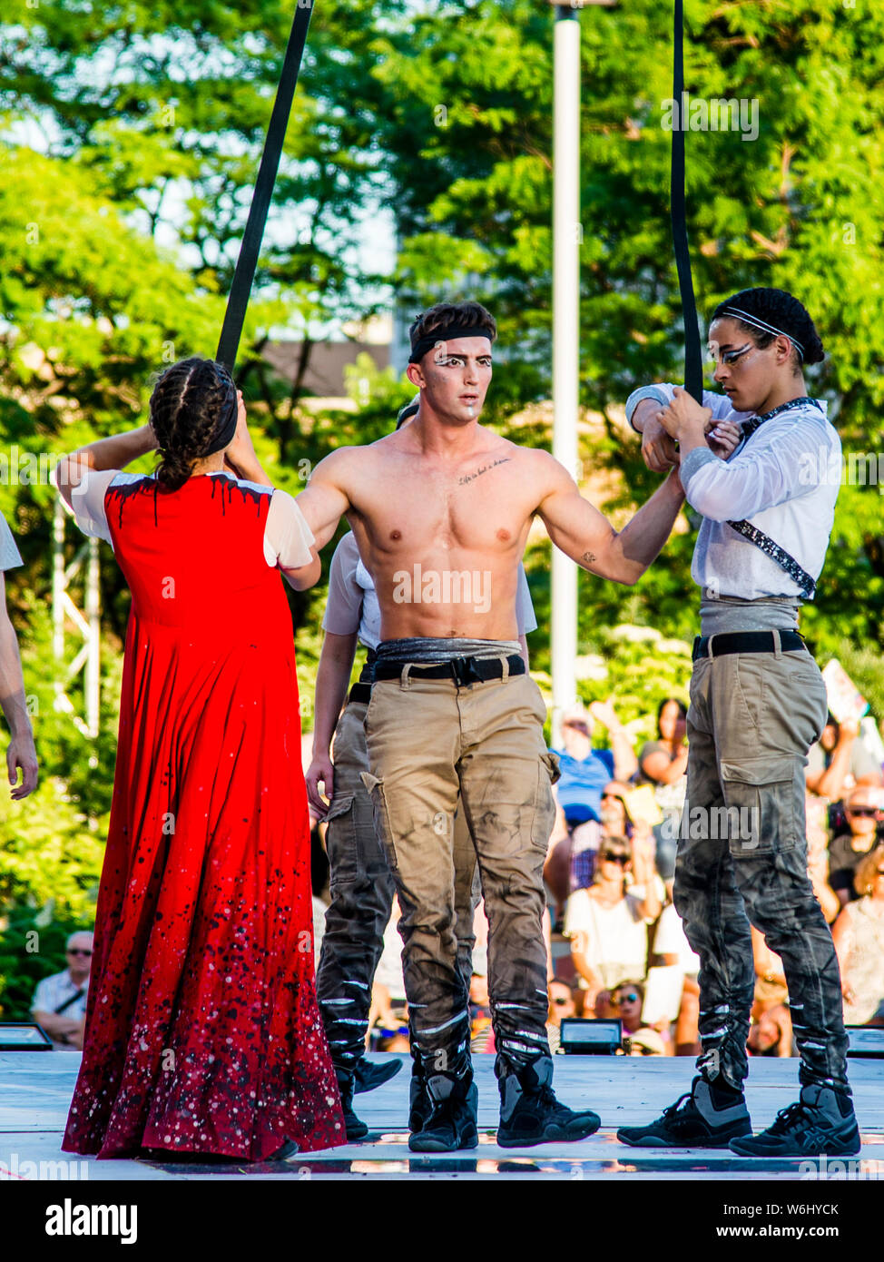 Cirque completement Acrobat public show in Montreal Stock Photo