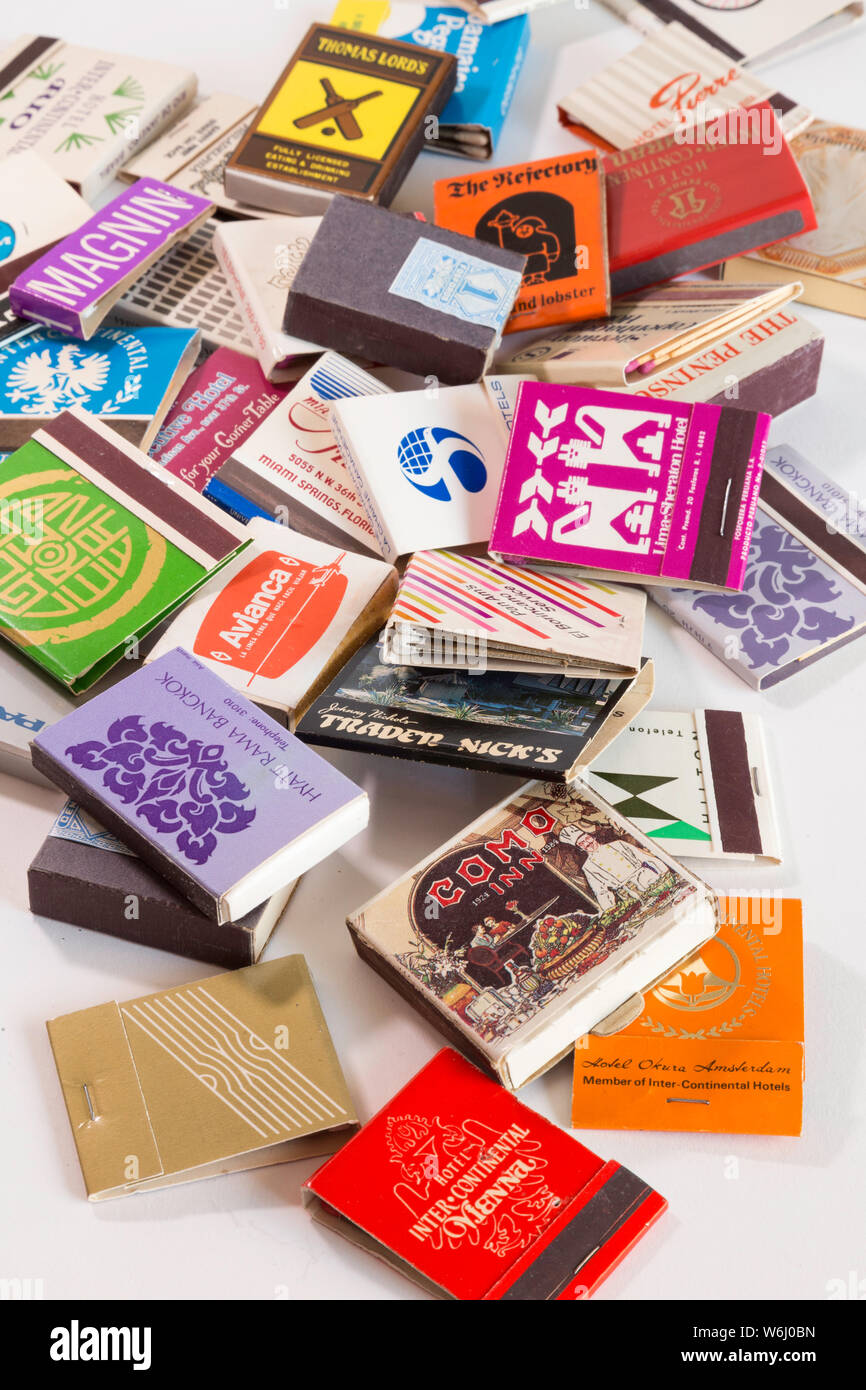 Collection of worldwide vintage matches from the 1970s Stock Photo Alamy