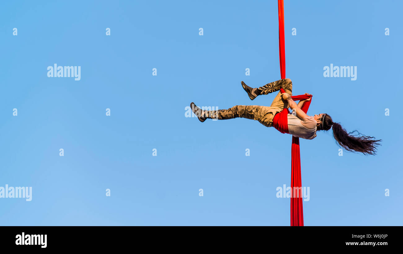 Cirque completement Acrobat public show in Montreal Stock Photo