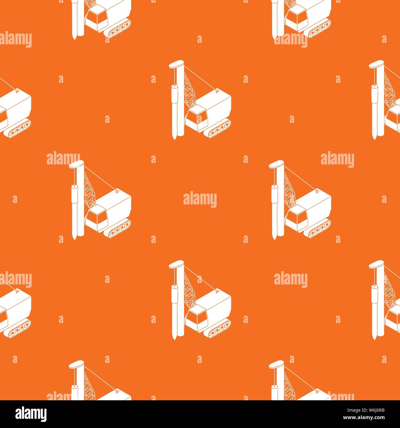 Drilling machine pattern vector orange Stock Vector