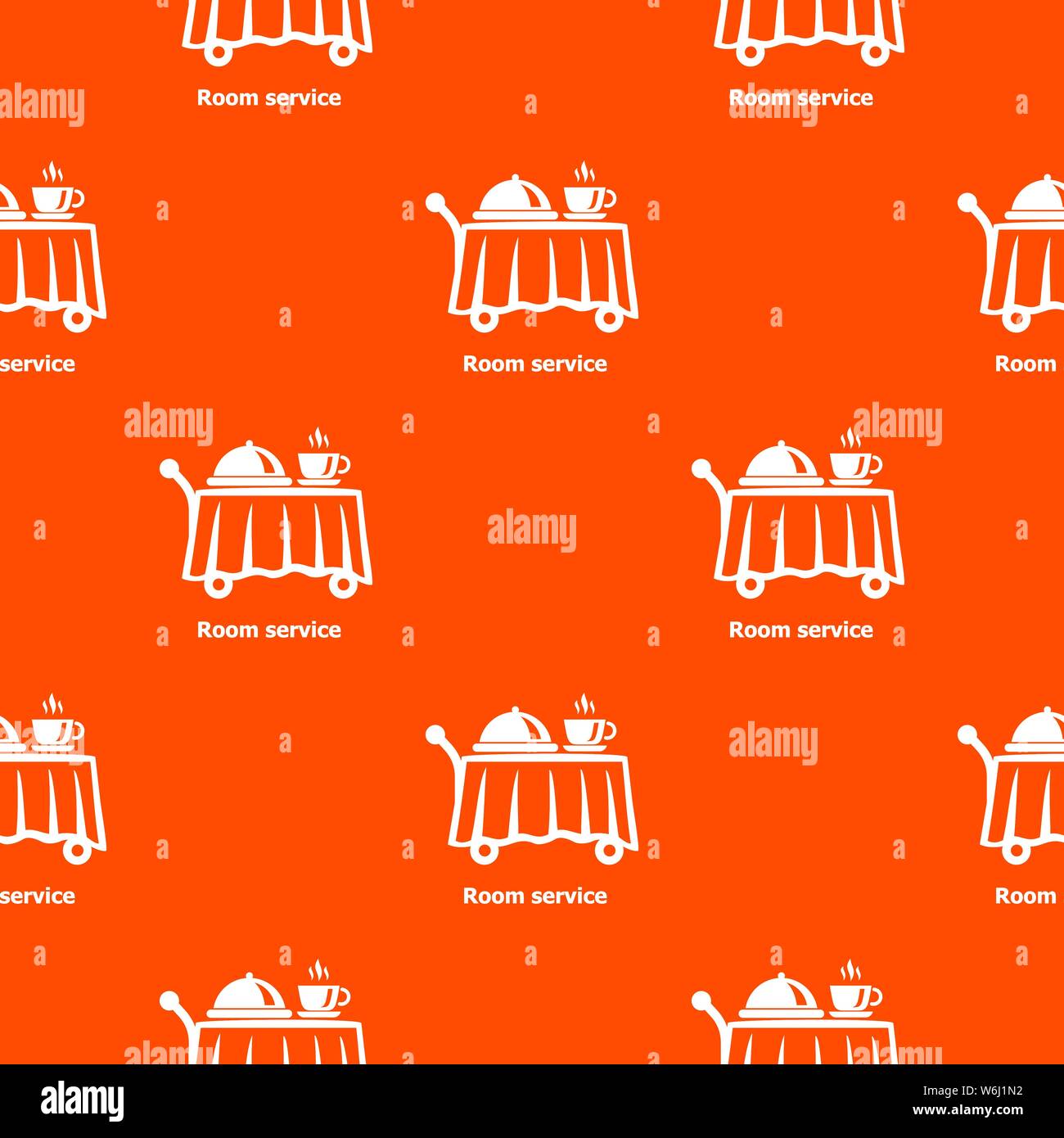 Room service pattern vector orange Stock Vector