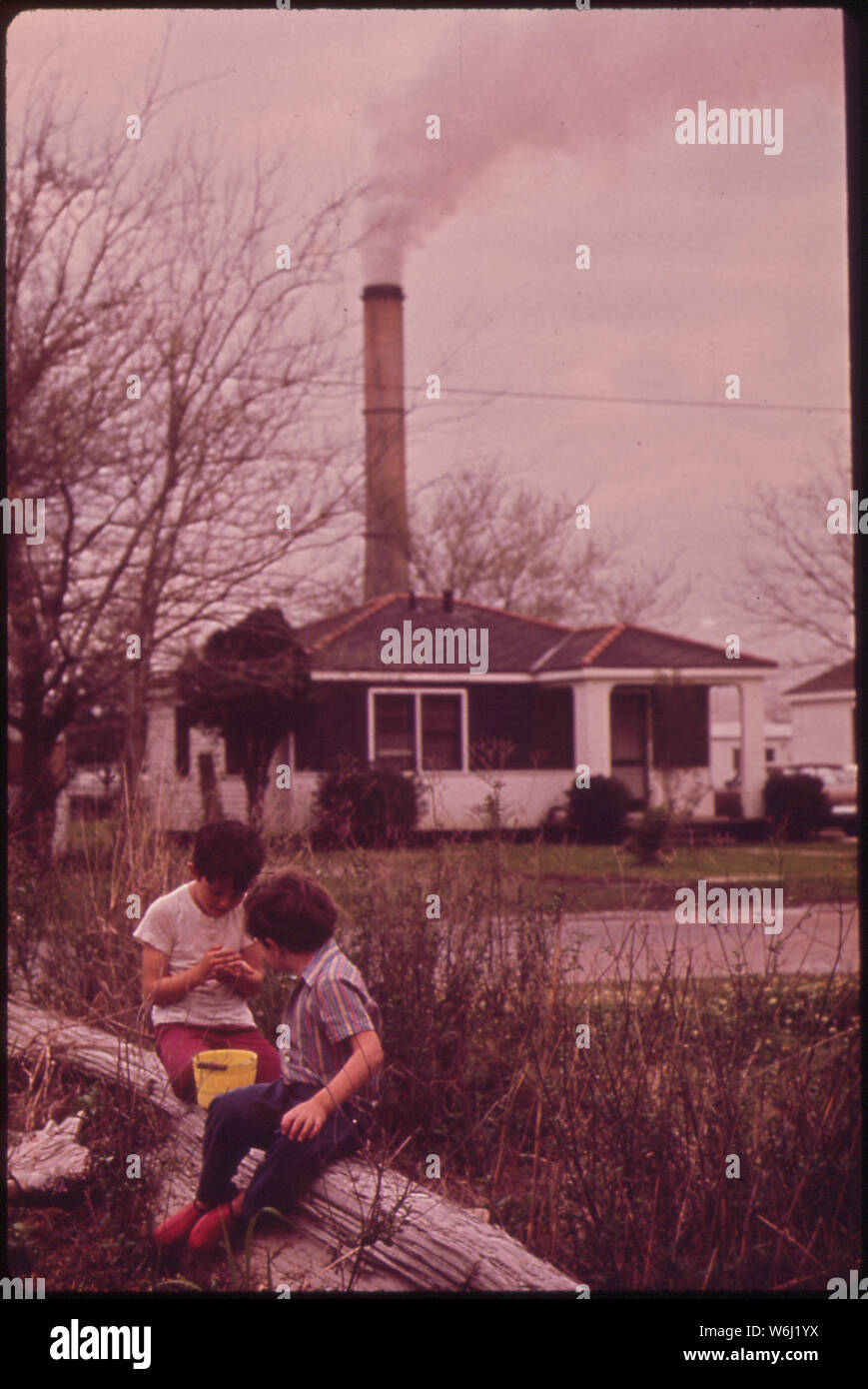 KAISER ALUMINUM PLANT SMOKESTACK BELCHES SMOKE ABOVE THE RESIDENTIAL