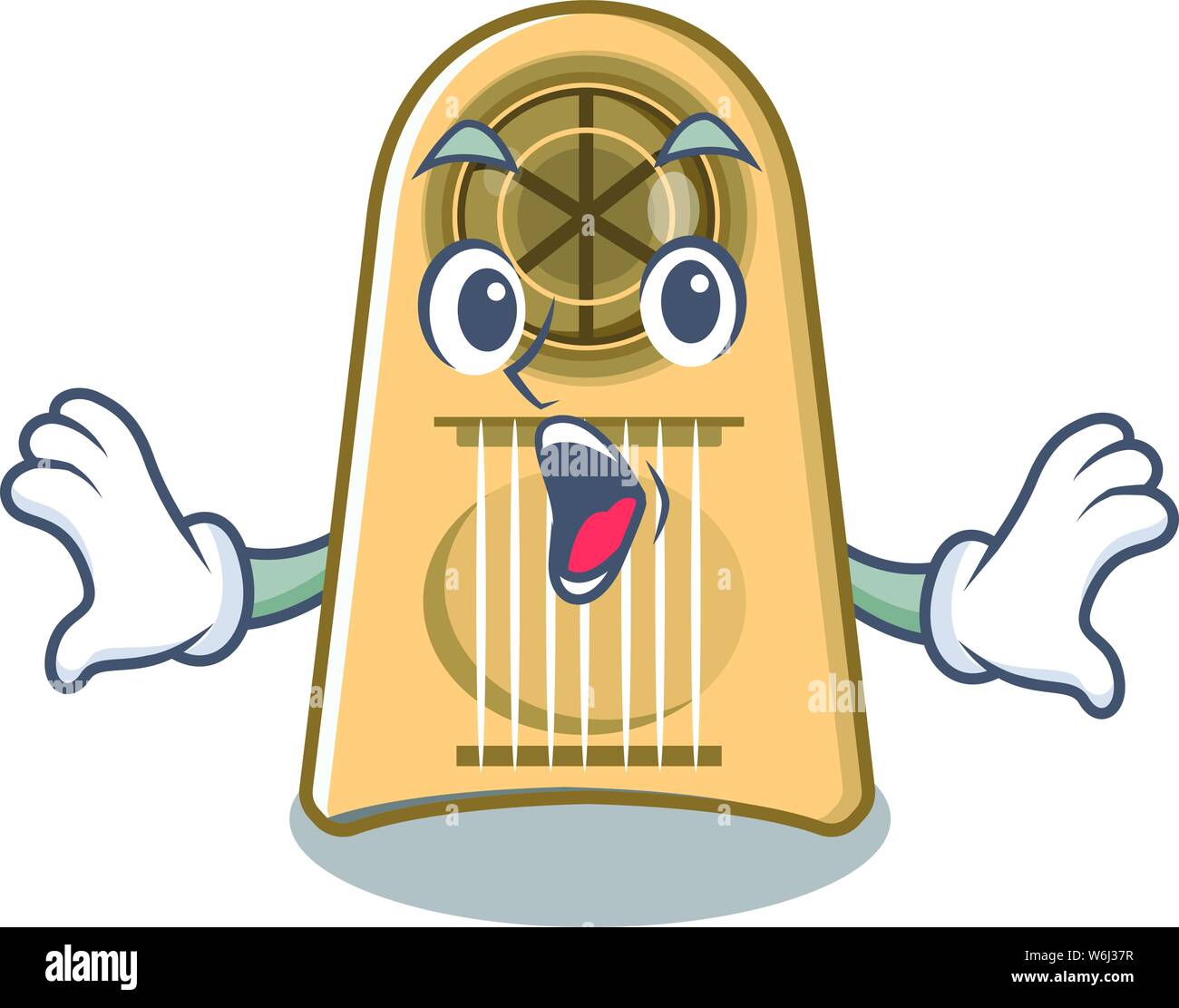 Surprised egg slicer in the mascot shape Stock Vector