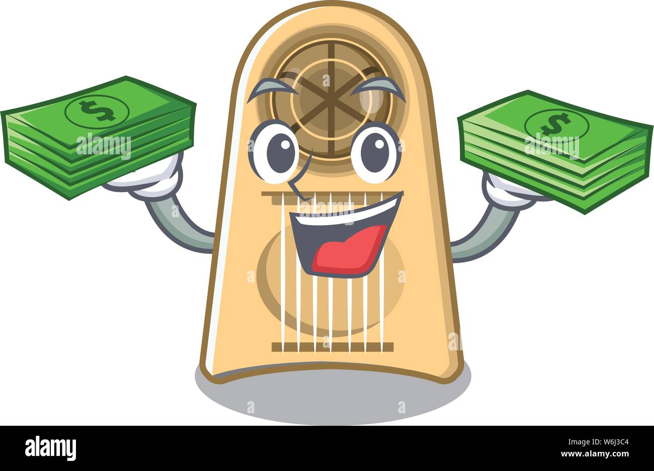 With money bag egg slicer in the mascot shape Stock Vector Image & Art
