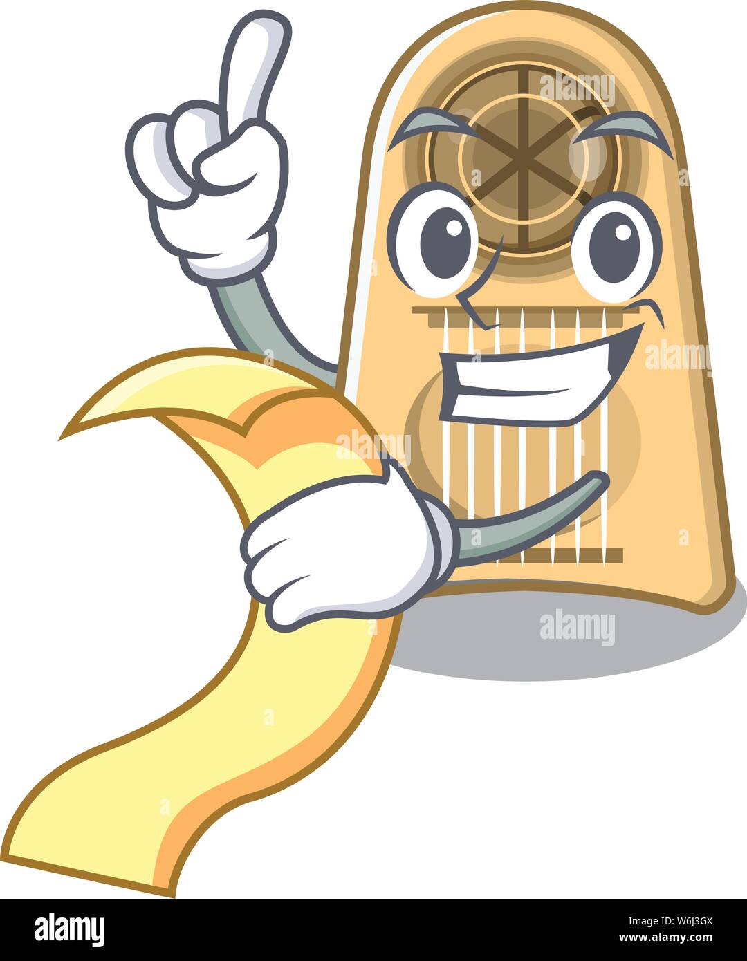 With menu egg slicer in the mascot shape Stock Vector