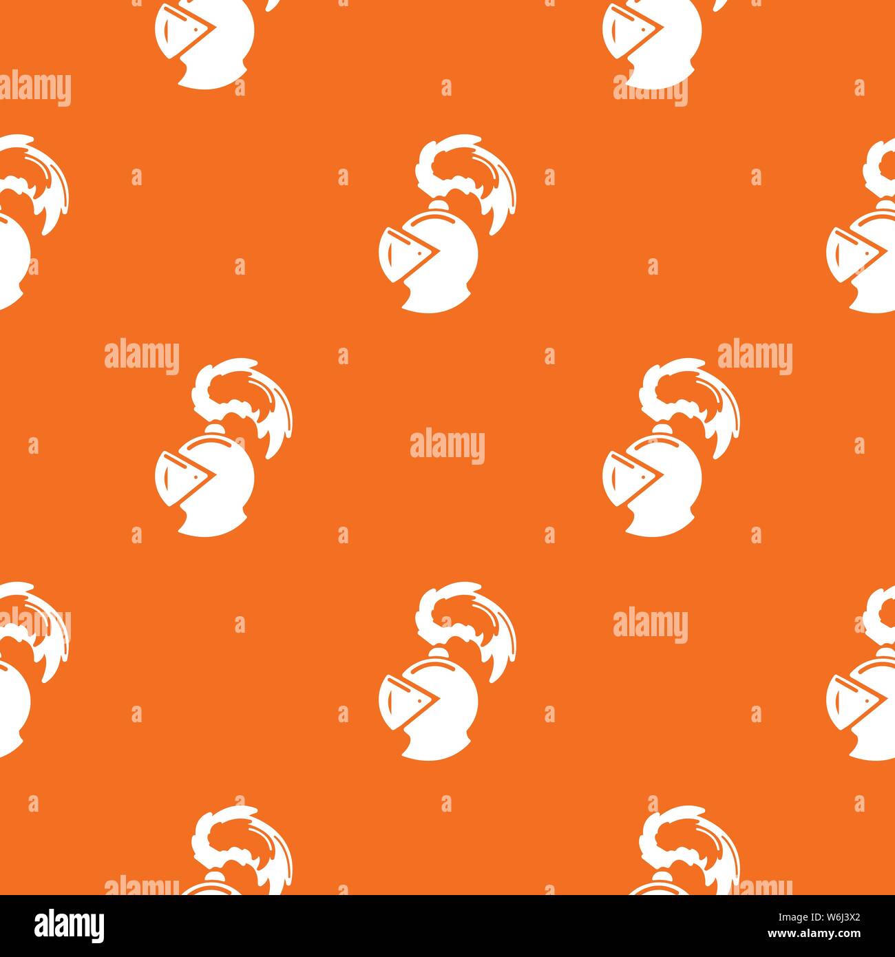 Warrior knight helmet pattern vector orange Stock Vector