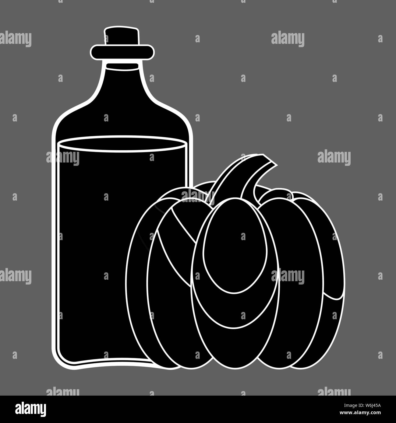 Pumpkin oil Icon. Oil, Fat, Food label, logo for Web and Banners. Simple Vector Illustration. Stock Vector