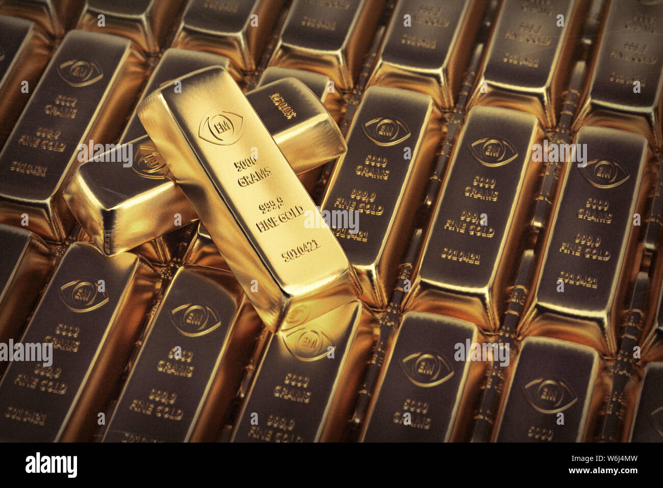 Shiny Gold bars - 3D Rendering Stock Photo - Alamy