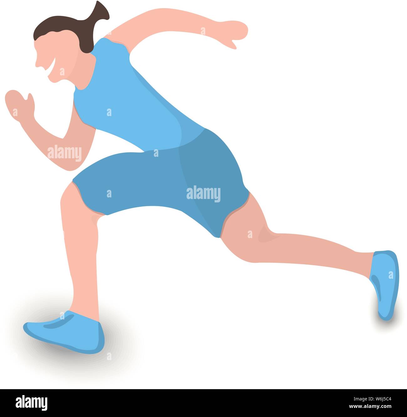 Runner Icon Sport Label On White Background Character Cartoon Style