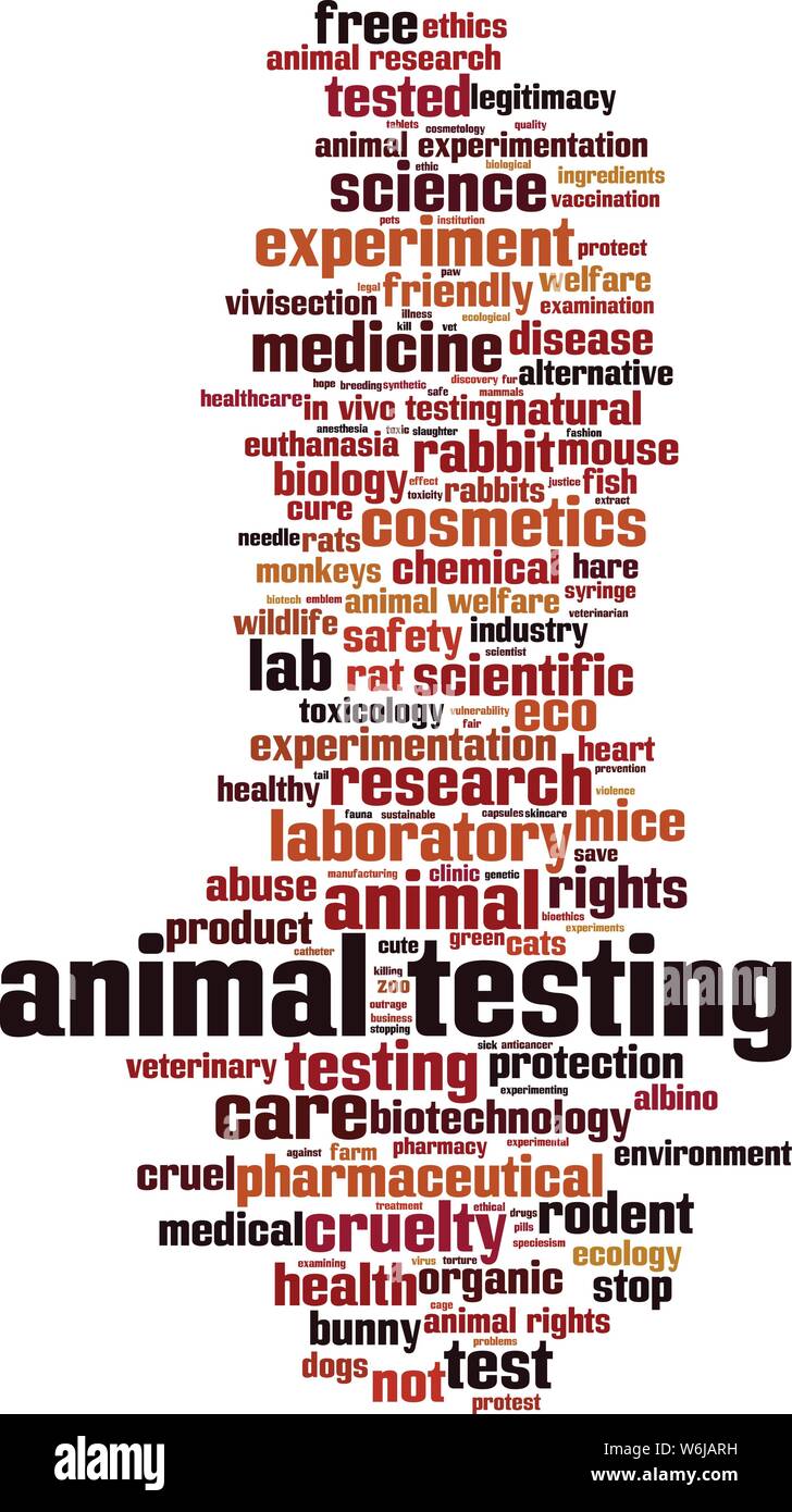 Animal testing word cloud concept. Collage made of words about animal