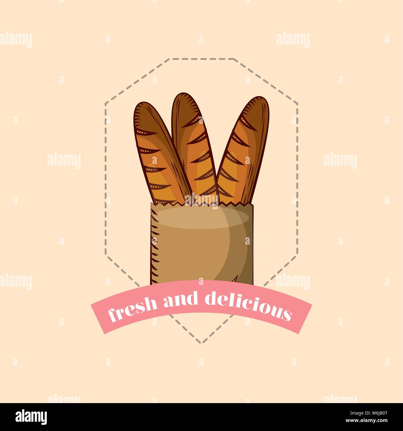 Baguette bread of bakery vector design Stock Vector Image & Art - Alamy