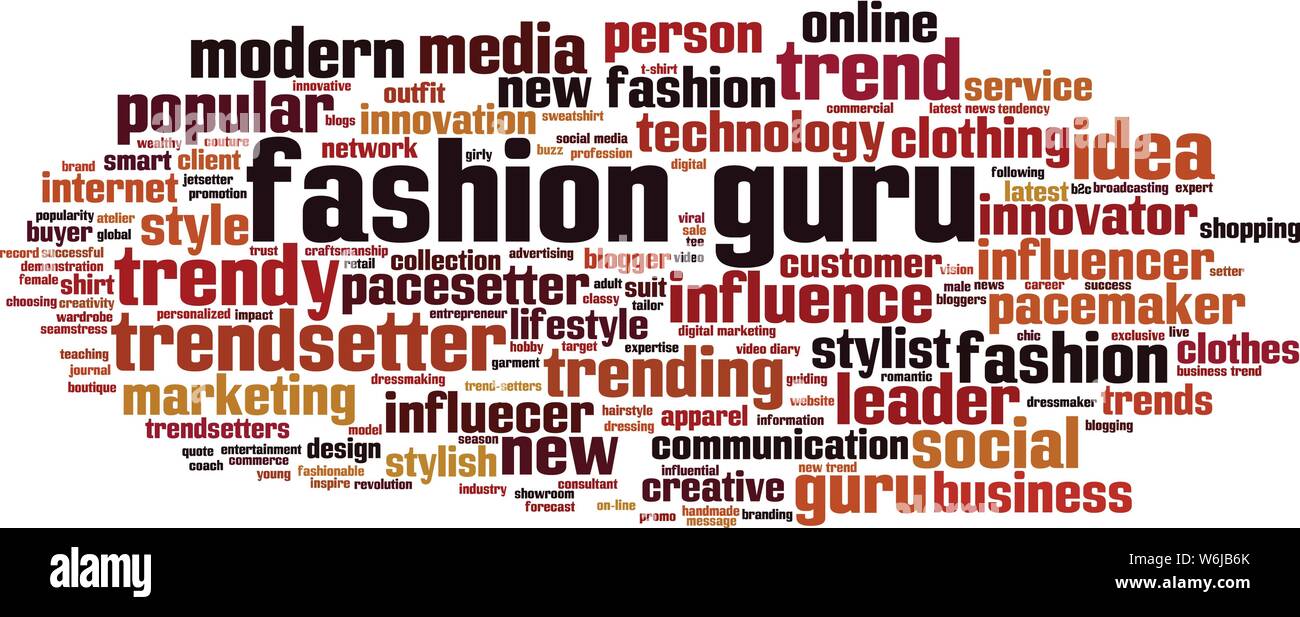 Fashion guru word cloud concept. Collage made of words about fashion