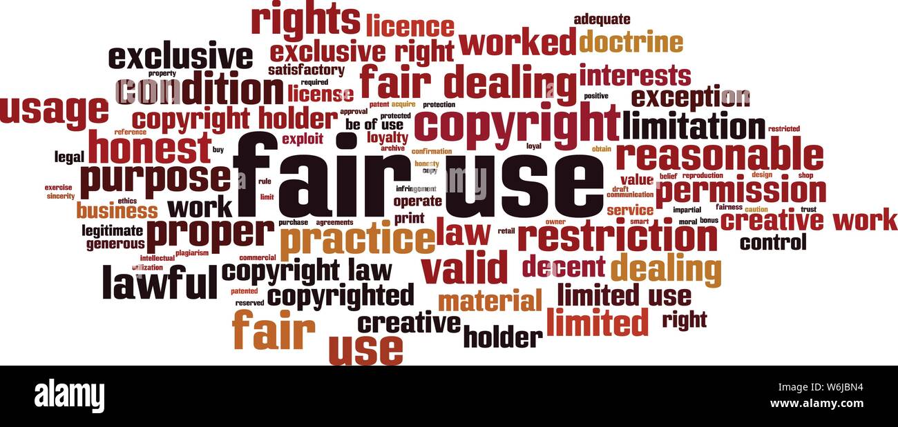Fair use word cloud concept. Collage made of words about fair use 