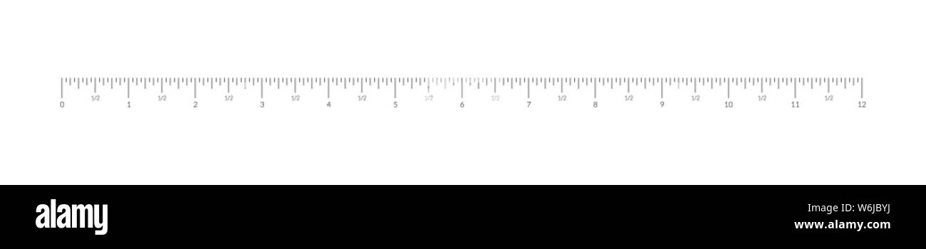 Imperial units measure scale overlay bar for ruler Stock Vector