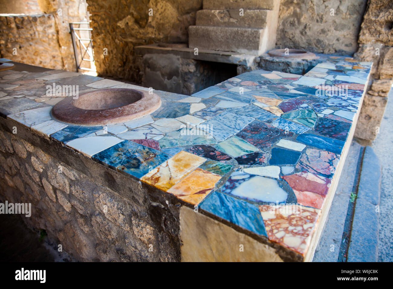 Small kitchen with cooking utensils at Pompeii, 79 AD. [1024x768