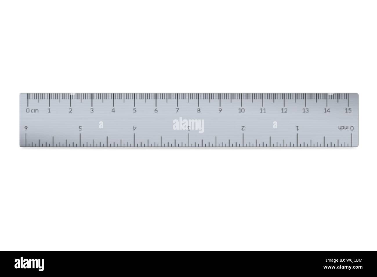 Engineer or architect aluminium drafting ruler with an imperial and a metric units scale Stock Vector
