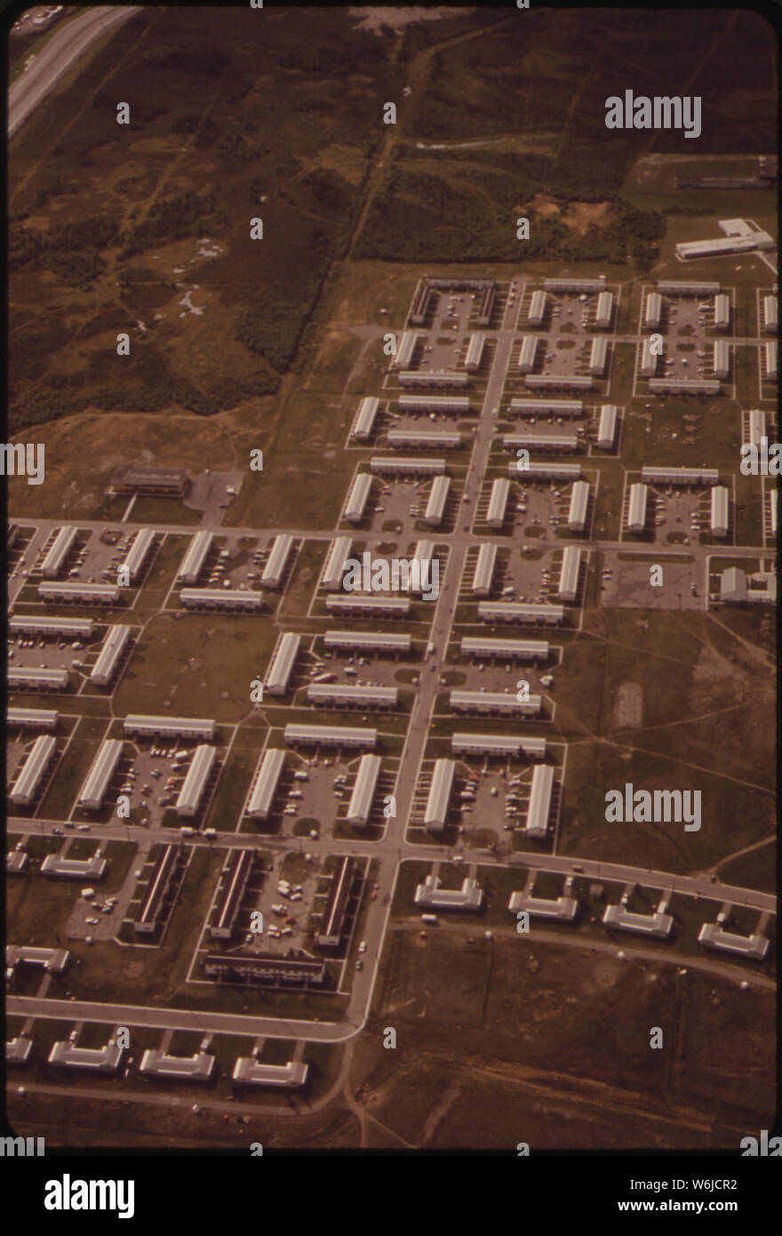 MILITARY HOUSING UNITS AT FORT WAINWRIGHT ON THE CHENA RIVER. THE PIPELINE WILL CROSS THE CHENA