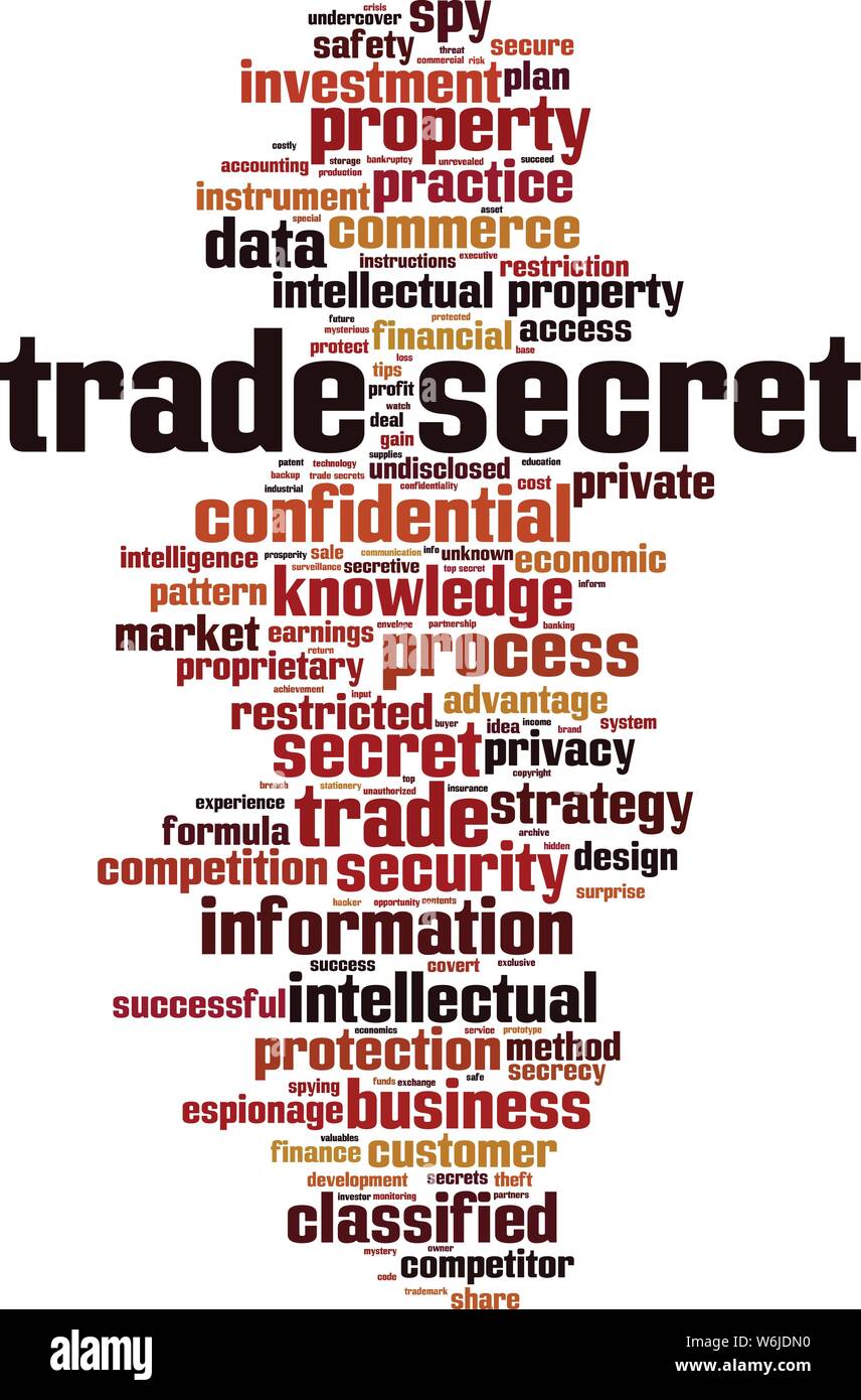 Trade secret word cloud concept. Collage made of words about trade secret. Vector illustration