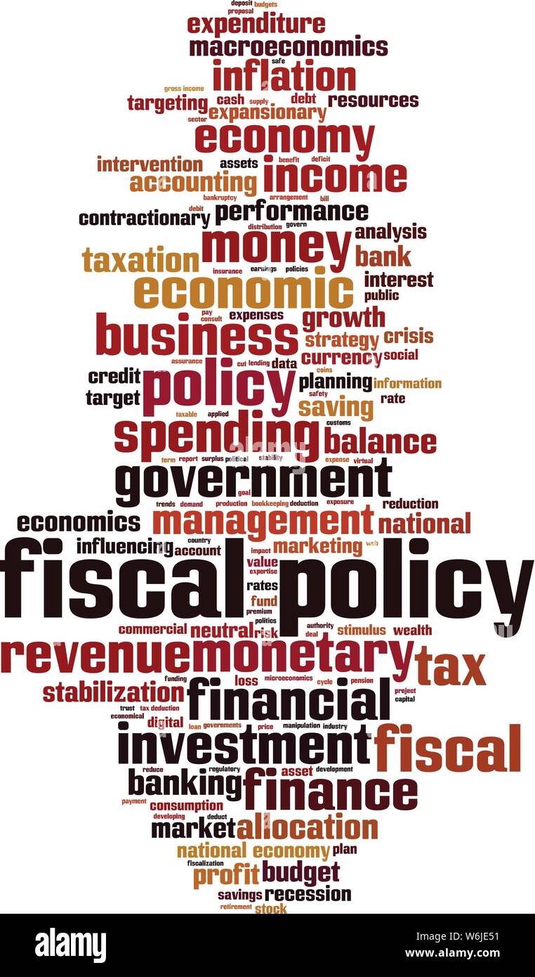 Fiscal policy word cloud concept. Collage made of words about fiscal policy. Vector illustration Stock Vector