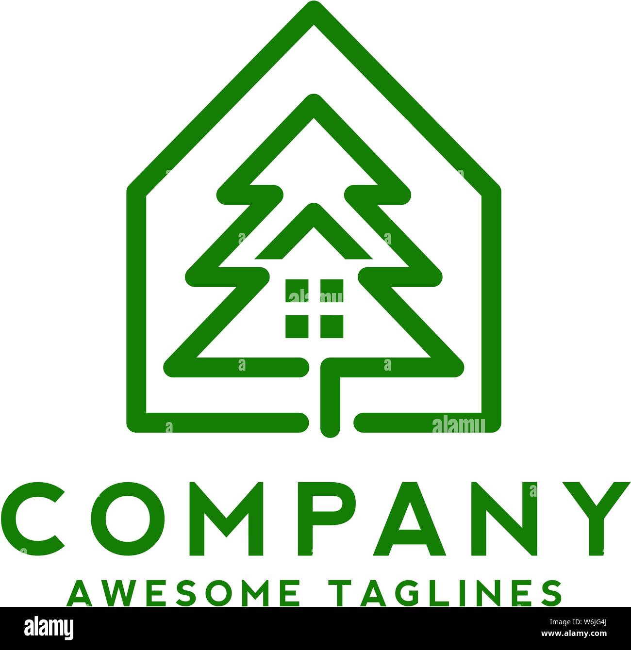 creative and simple pine house logo, home and pine trees logo for ...