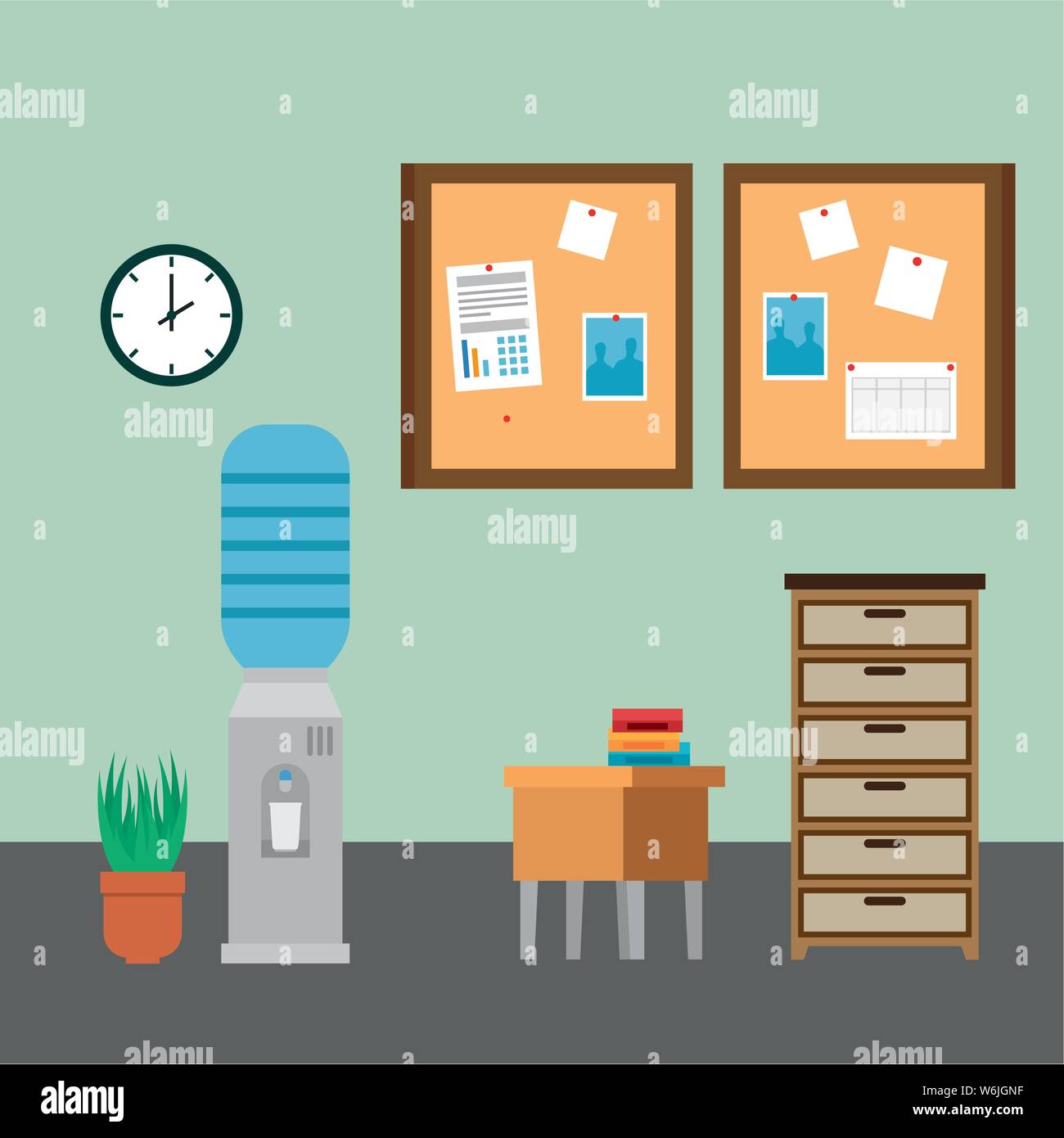 office places scenes with laptop Stock Vector