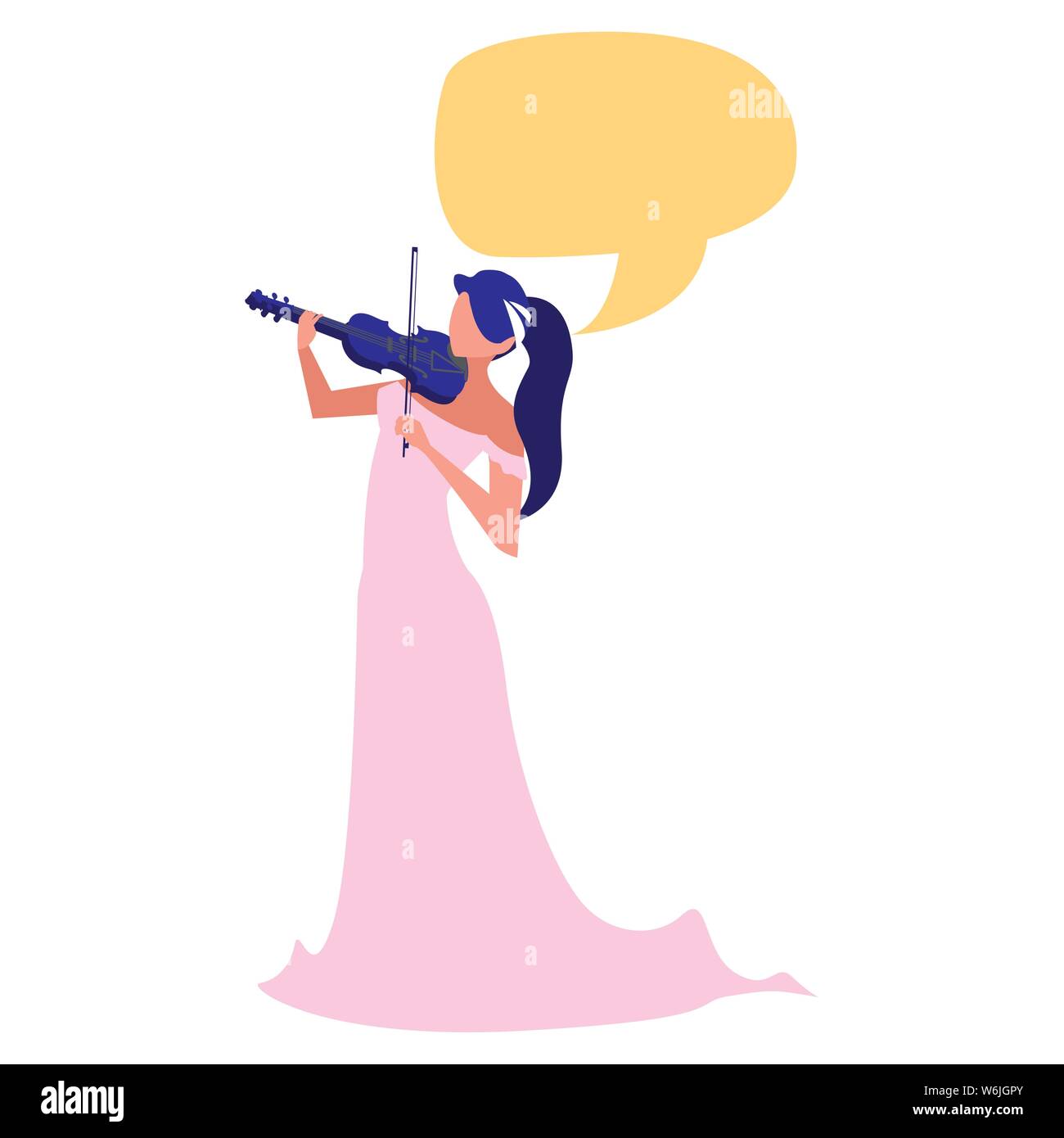 musician woman violin playing musical vector illustration Stock Vector ...