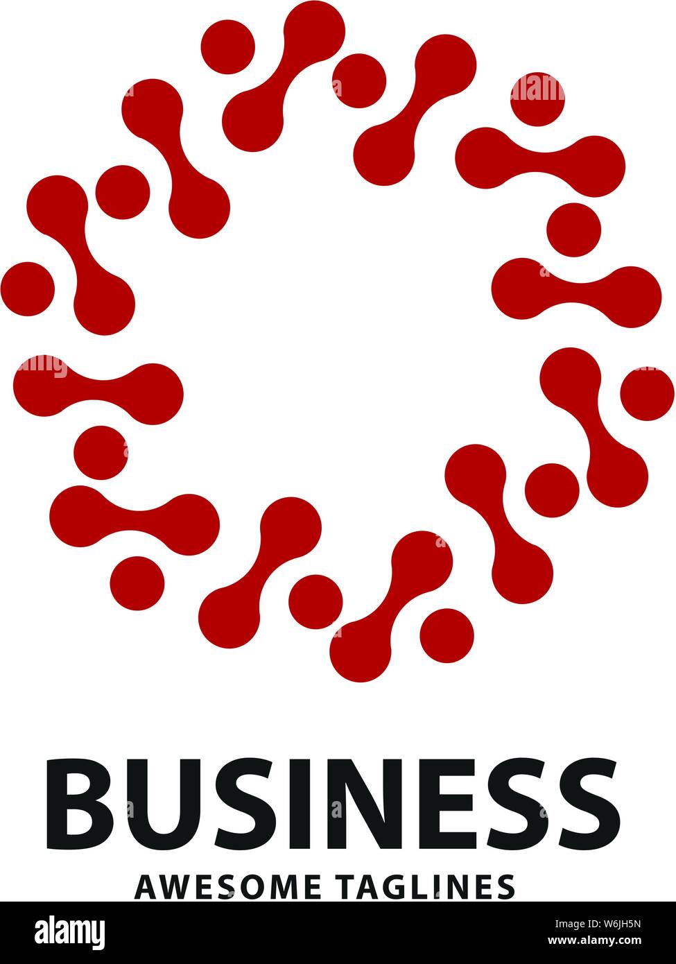 abstract technology logo with circle dot connect Stock Vector