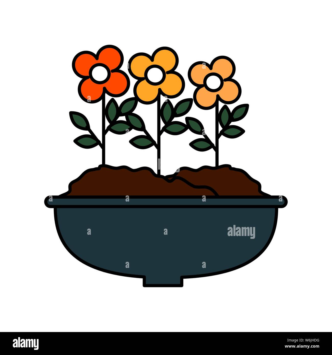 flowers houseplant in pot natural icon Stock Vector Image & Art - Alamy