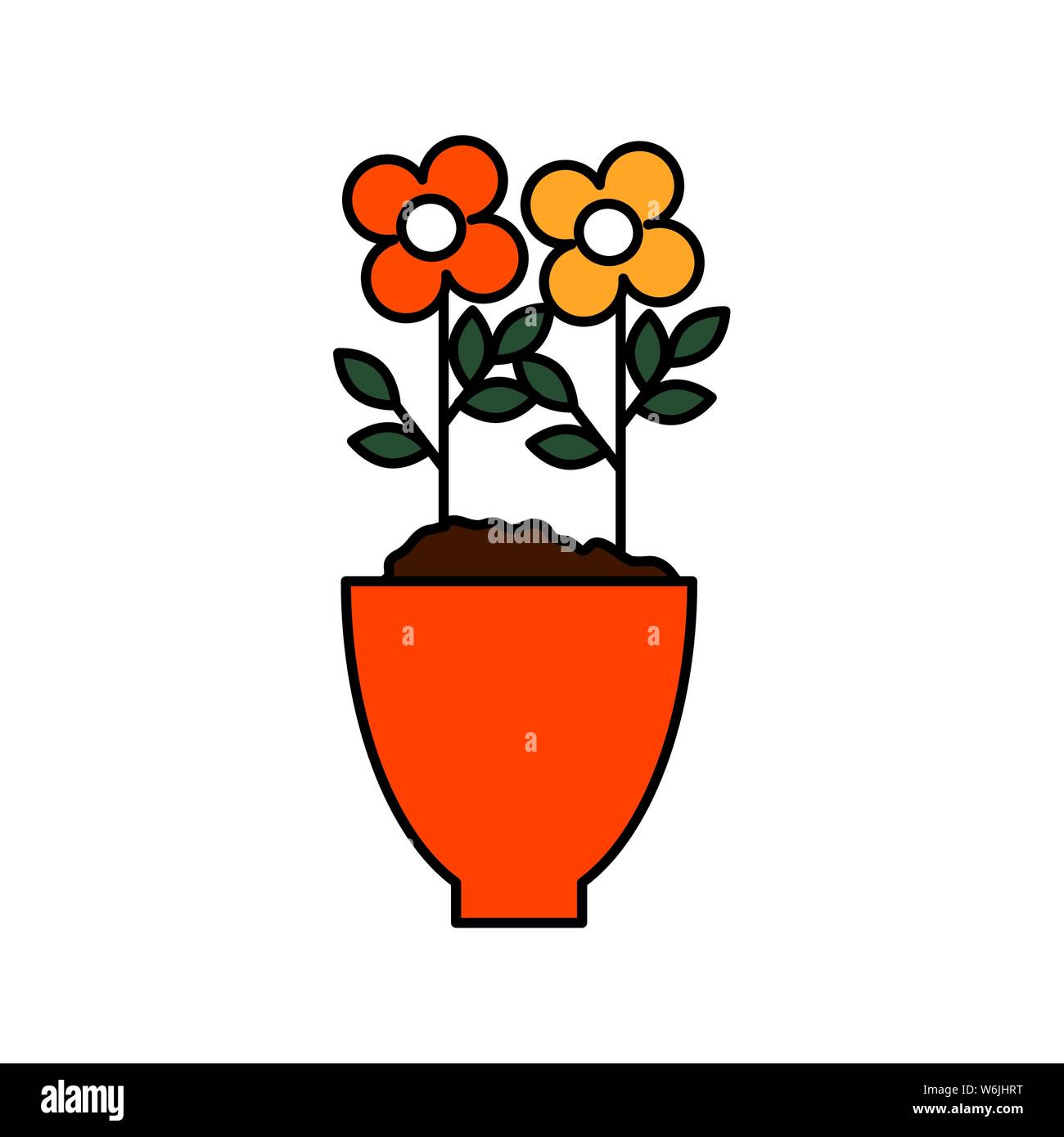 flowers houseplant in pot natural icon Stock Vector Image & Art - Alamy