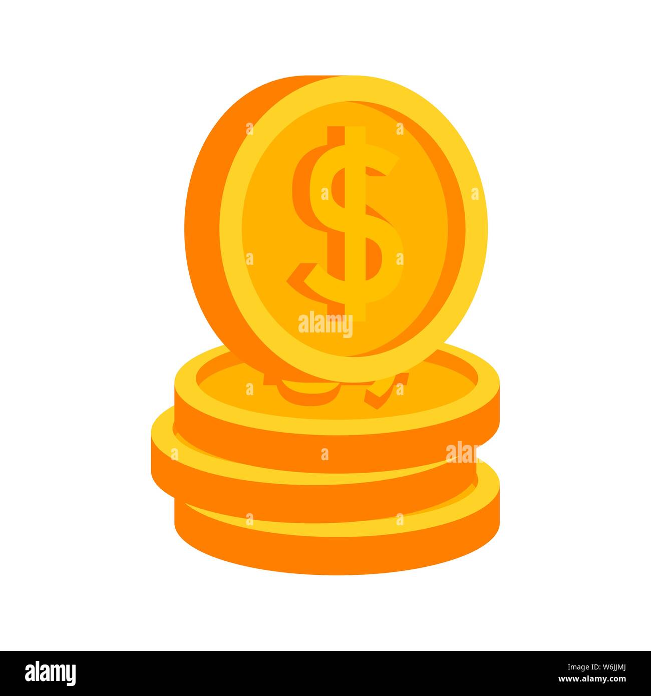 coins cash money dollars icon Stock Vector Image & Art - Alamy