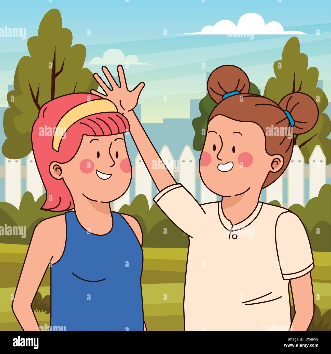 Teenagers friends smiling and having fun Stock Vector Image & Art - Alamy