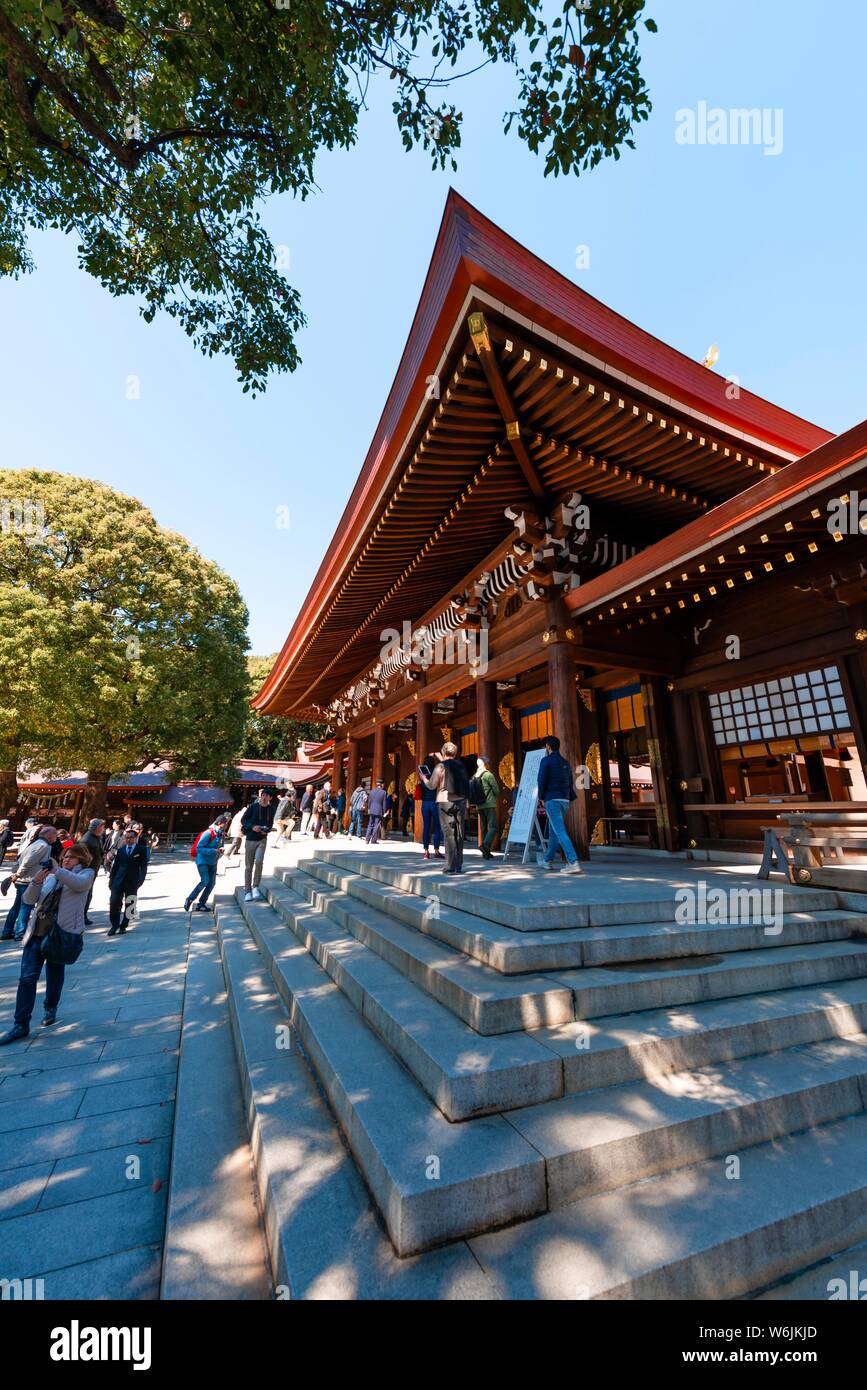 Shinto Shrine, Meiji Shrine, Shibuya, Tokyo, Japan Stock Photo