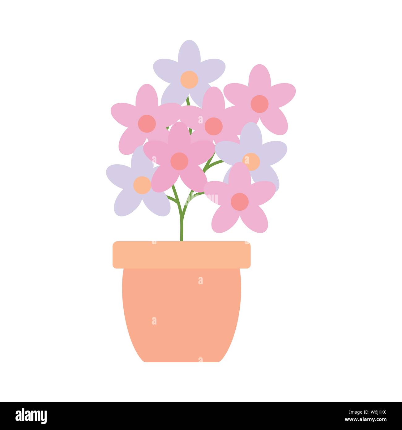 flowers garden in ceramic pot decoration vector illustration design ...