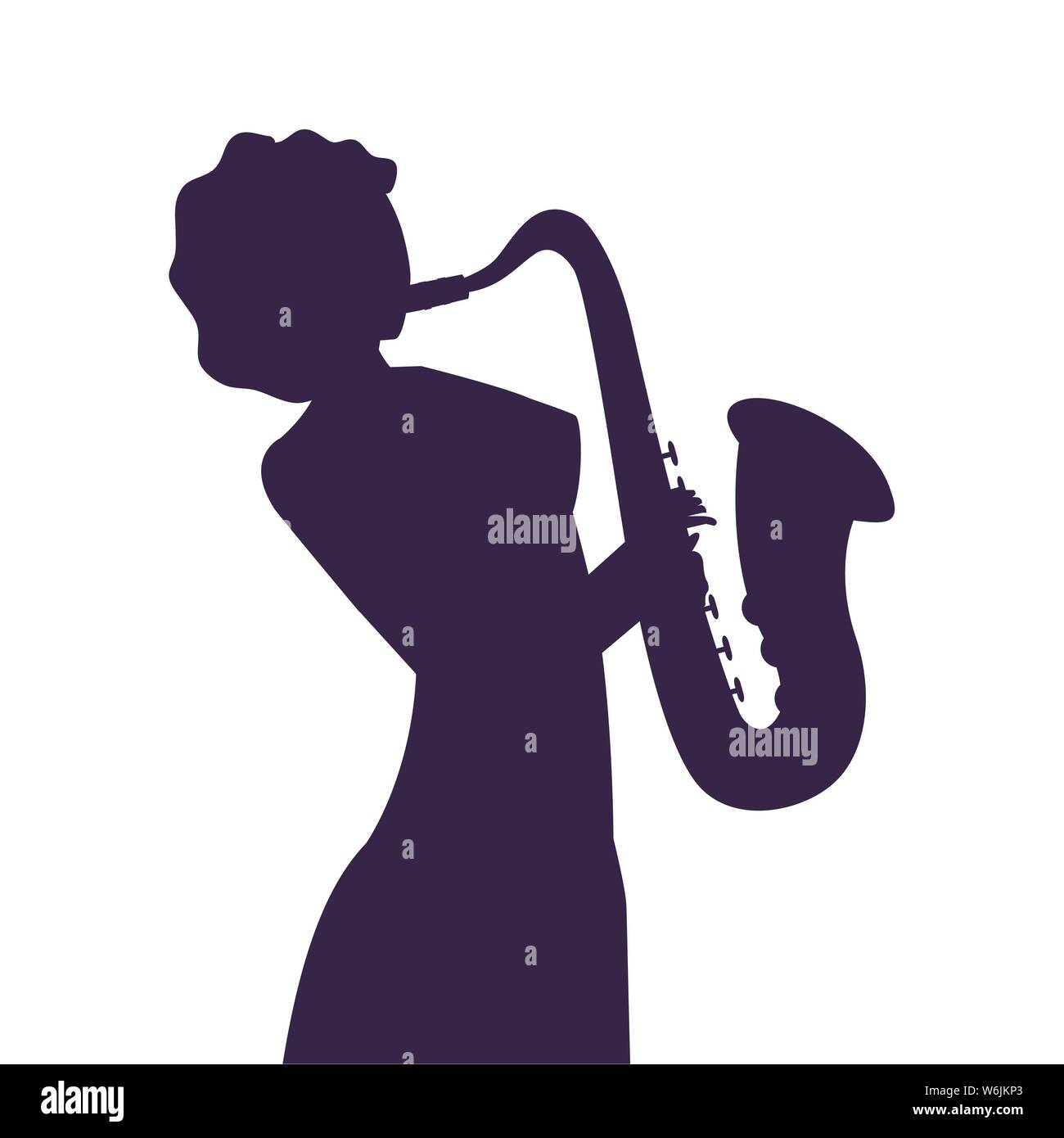 musician woman saxophone playing music design vector illustration Stock