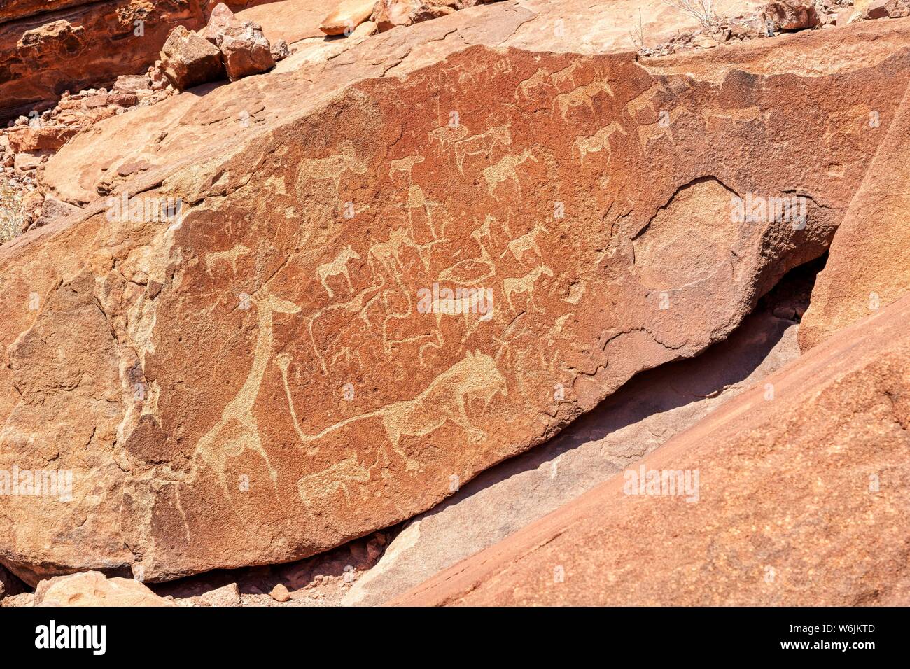Rock carvings in Namibia Stock Photo Alamy