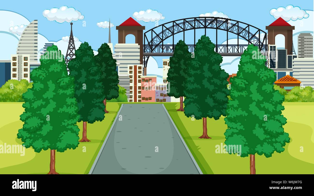 Park in city scene illustration Stock Vector Image & Art - Alamy