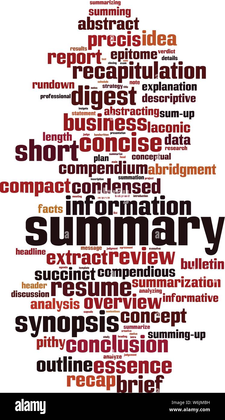 Synopsis word cloud concept. Collage made of words about synopsis