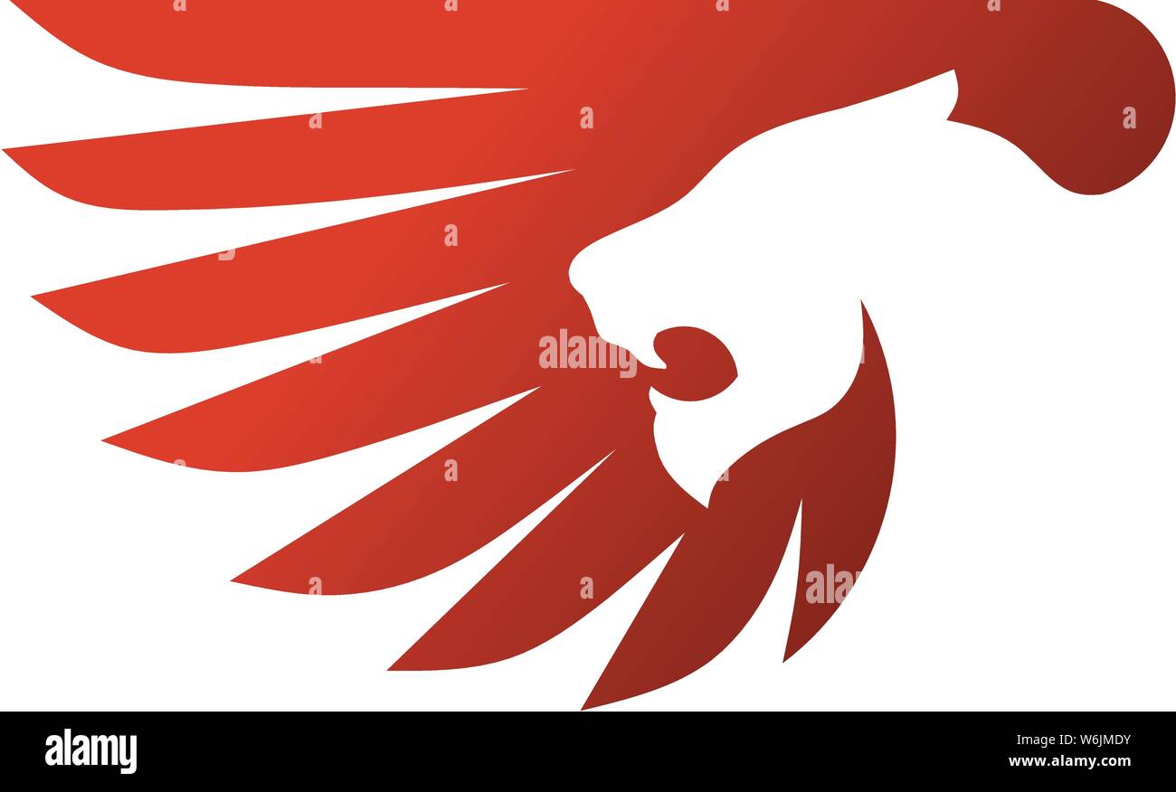 creative lion wing logo vector illustration, Winged Lion ancient emblems elements Stock Vector