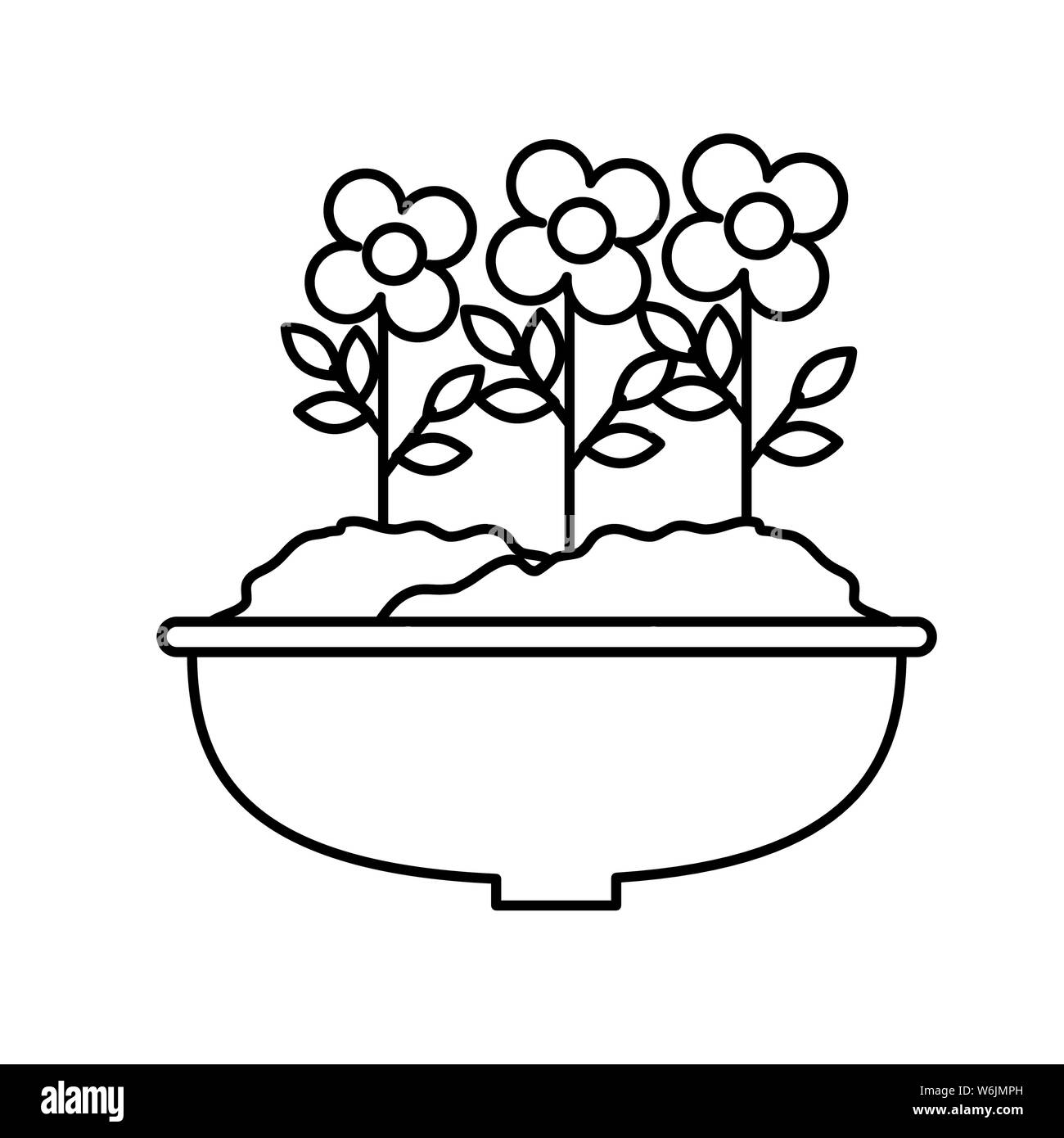 flowers houseplant in pot natural icon Stock Vector Image & Art - Alamy